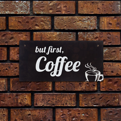 Wooden Coffee-Themed Sign