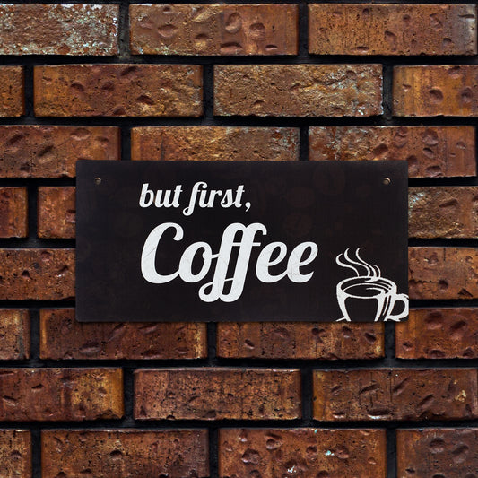Wooden Coffee-Themed Sign