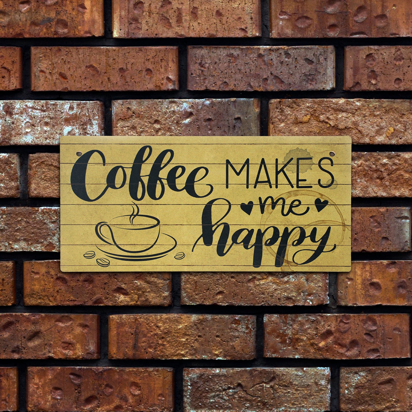 Wooden Coffee-Themed Sign