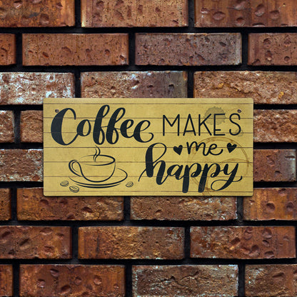 Wooden Coffee-Themed Sign