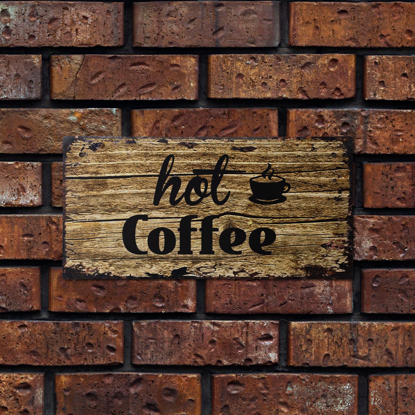 Wooden Coffee-Themed Sign