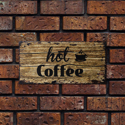 Wooden Coffee-Themed Sign