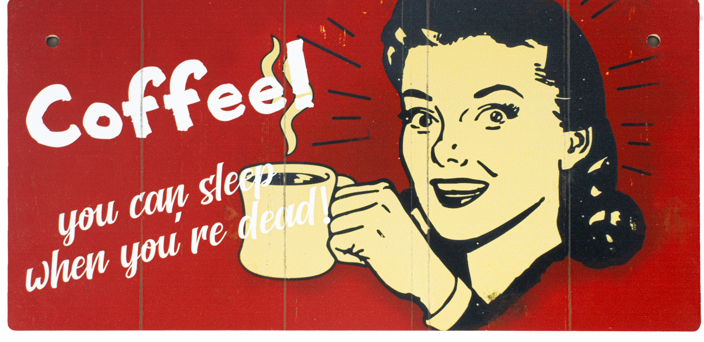 Wooden Coffee-Themed Sign