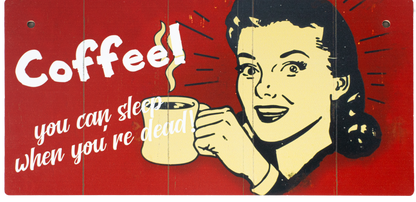 Wooden Coffee-Themed Sign