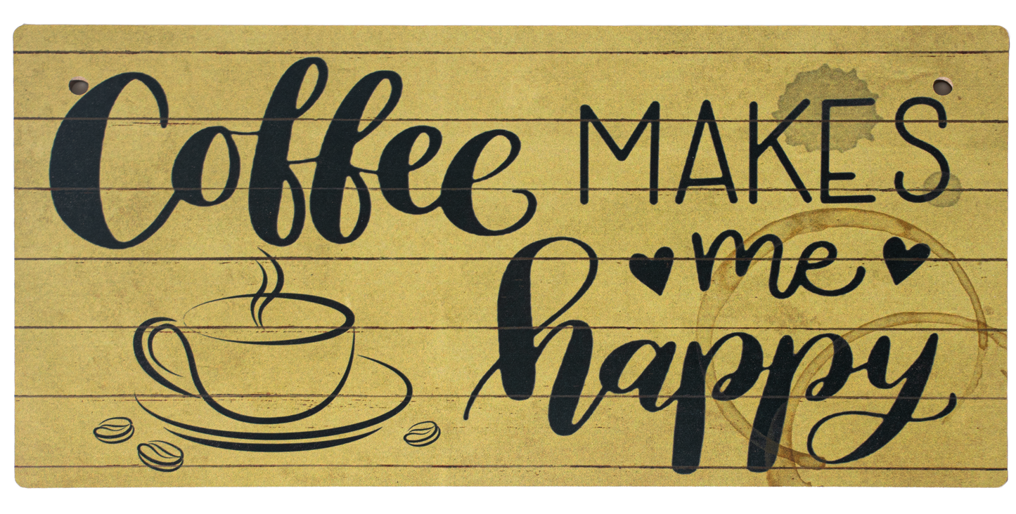 Wooden Coffee-Themed Sign