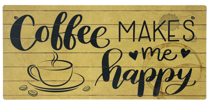 Wooden Coffee-Themed Sign