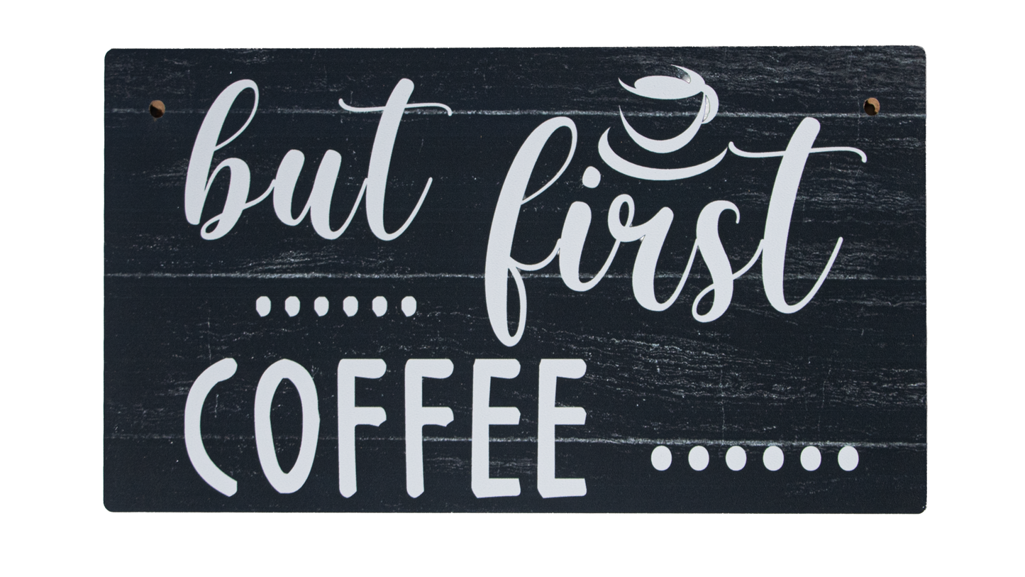 Wooden Coffee-Themed Sign