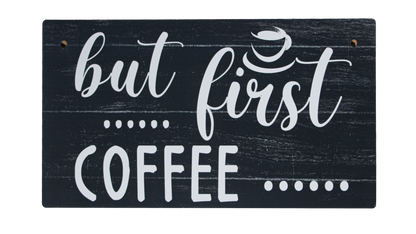 Wooden Coffee-Themed Sign