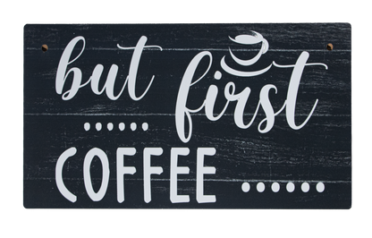 Wooden Coffee-Themed Sign
