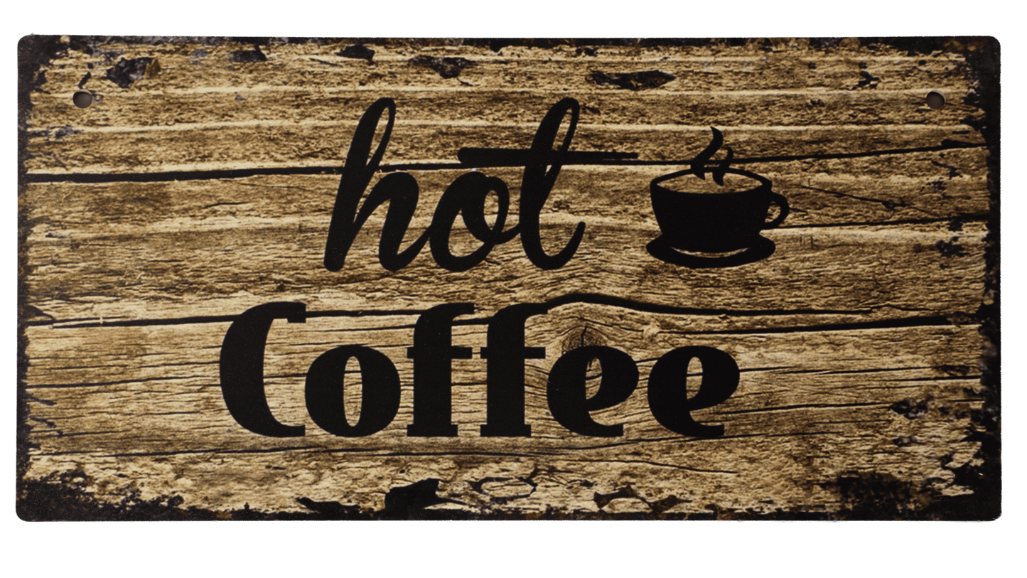Wooden Coffee-Themed Sign