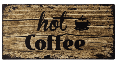 Wooden Coffee-Themed Sign